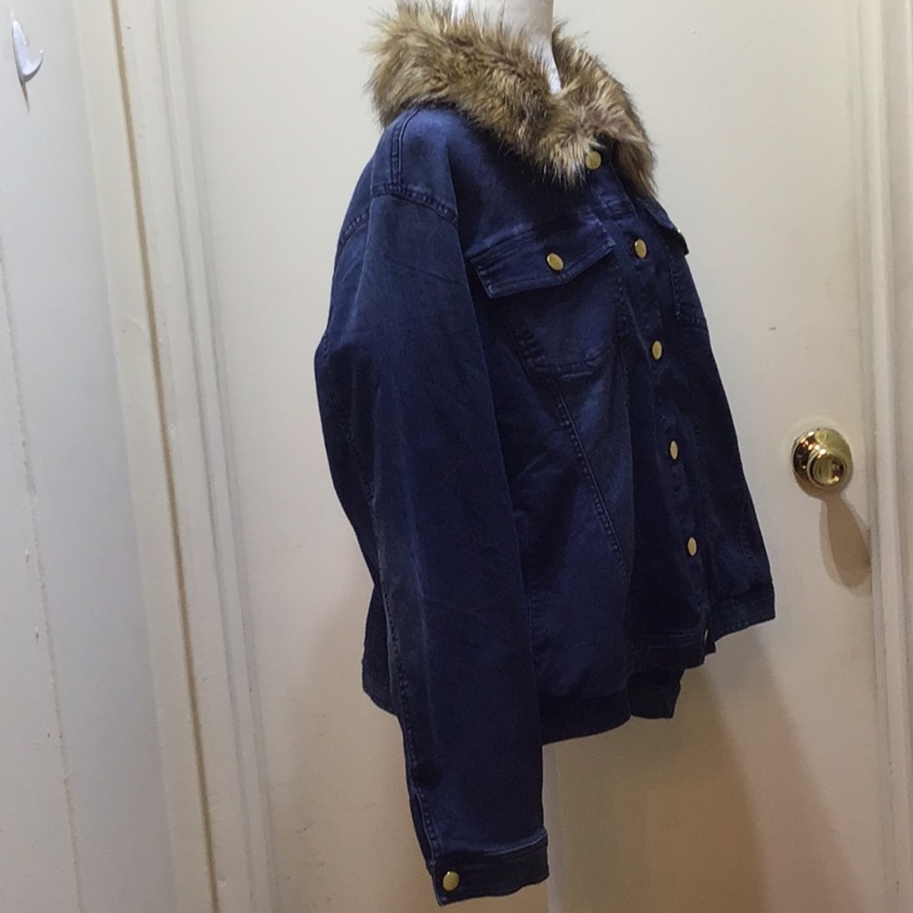 NWT IMAN WOMEN DENIM BLUE WASH LONG SLEEVES JACKET SZ 2XL - Picture 2 of 11
